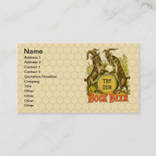 Carte De Visite Chèvres Bock Bière Publicité