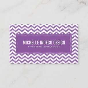 CARTE DE VISITE chevron frais motif pourpre