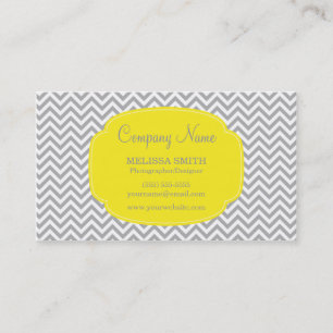 Carte De Visite Chevron jaune gris de très bon goût