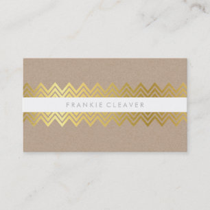 Carte De Visite CHEVRON MODERNE MOTIF kraft or simple et tendance