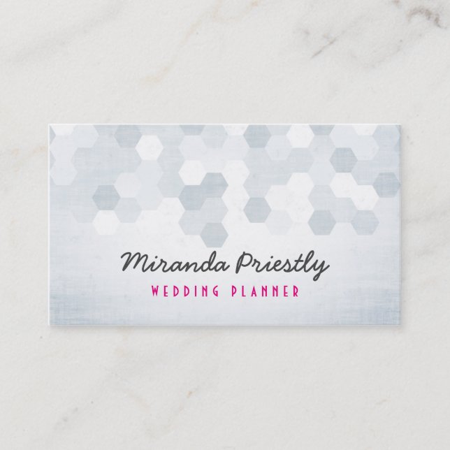 Carte De Visite Chevron noir et blanc Hexagonal Motif Chic (Devant)
