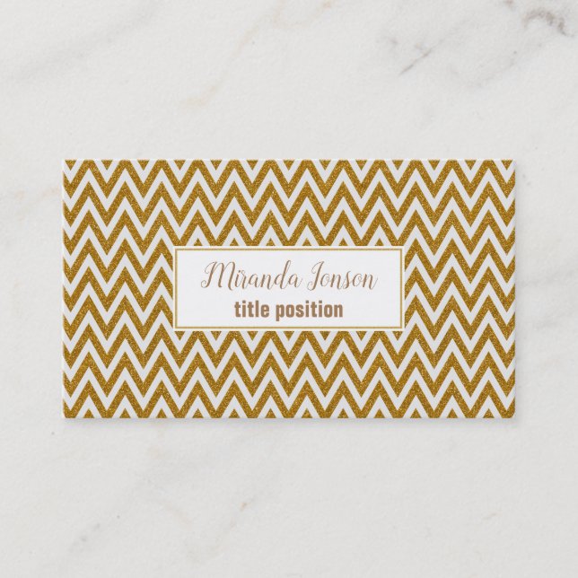 Carte De Visite Chevron Or Simple (Devant)