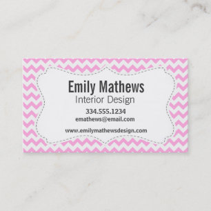 Carte De Visite Chevron rose
