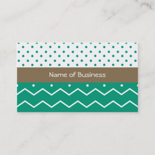 Carte De Visite Chevrons et pois verts