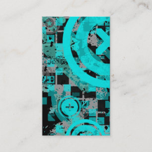 Carte De Visite chex vertical turquoise