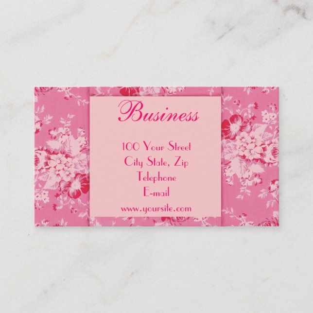 Carte de visite chic 1 de roses (Devant)