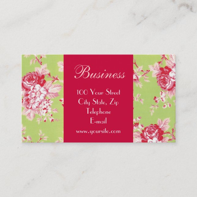 Carte de visite chic 2 de roses (Devant)