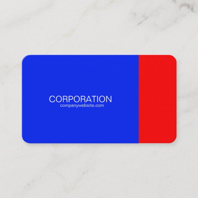 Carte de visite chic bleu et rouge (Devant)
