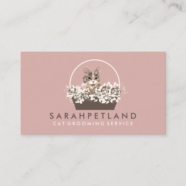 Carte De Visite Chic boho panier de chat (Devant)