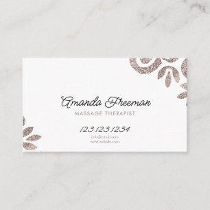 Carte De Visite Chic Boho Parties scintillant Massage