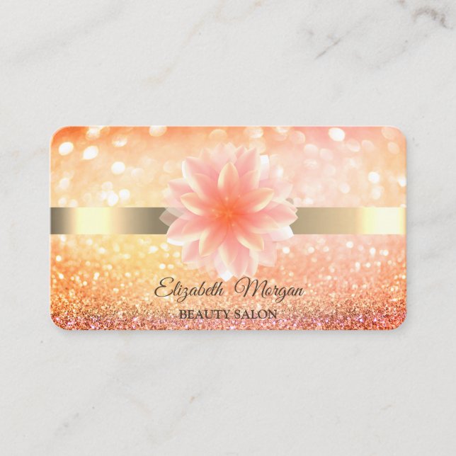 Carte De Visite Chic Bokeh Lotus Fleur Yoga Reiki (Devant)