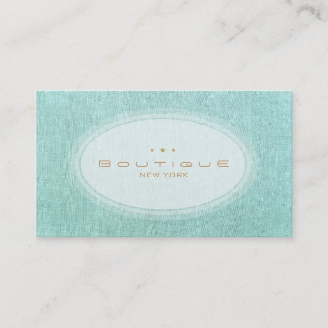 Carte De Visite Chic Boutique Simple Turquoise Bleu Look (Devant)
