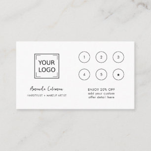 Carte De Visite CHIC Business Reward 6 Punch Logo blanc ROSE