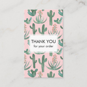 Carte De Visite Chic Cactus & Succulents Aquarelle QR Code Merci