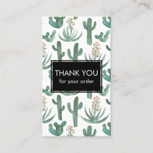 Carte De Visite Chic Cactus & Succulents Aquarelle QR Code Merci