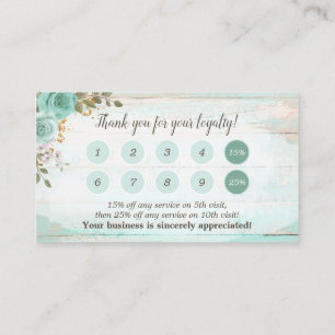 Carte De Visite Chic Chic Bois Rustique Loyauté Florale
