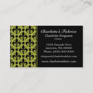 Carte de visite chic chic, vert olive