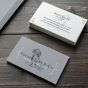Carte De Visite Chic Classy Boutique Style Animaux Salon Dachshund