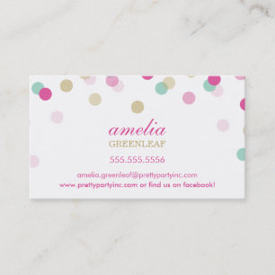 Carte De Visite chic confetti mignon assez amusant menthe d'or ros
