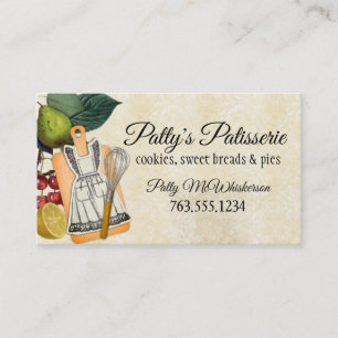 Carte De Visite Chic couteau à tablier Shabby whisk chef cuisinier