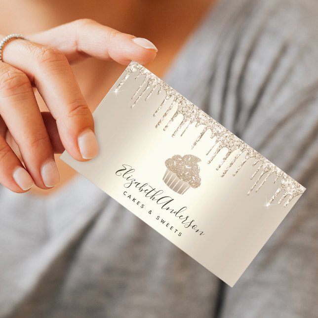 Carte De Visite Chic Cupcake Boulangerie Pâtisserie Chef Parties s (Créateur téléchargé)
