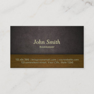Carte de visite chic de comptable de cuir et en