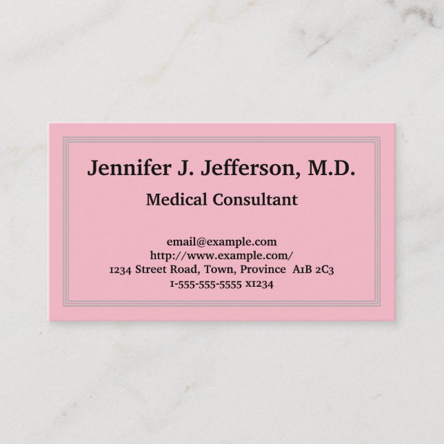 Carte de visite chic de conseiller Médicale (Devant)