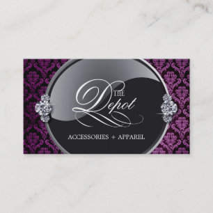 Carte de visite chic de damassé