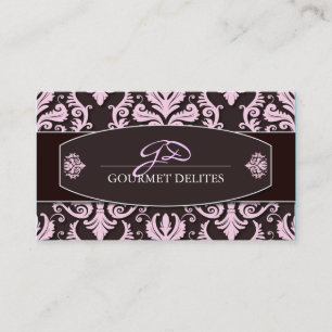 Carte de visite chic de damassé
