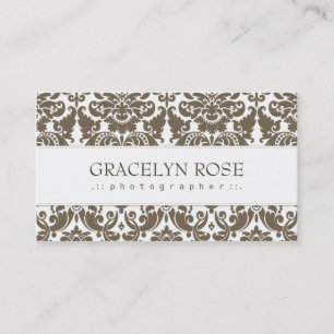 Carte de visite chic de damassé Brown de Gracelyn