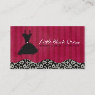 Carte de visite chic de damassé noire et rouge de