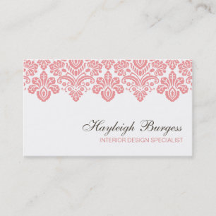 Carte de visite chic de damassé rose de Hayleigh