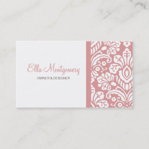 Carte de visite chic de damassé rose d'Ella