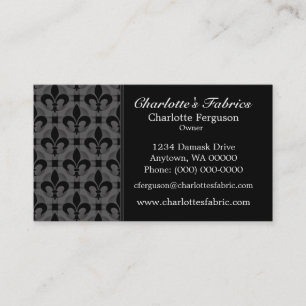 Carte de visite chic de fantaisie, gris-foncé