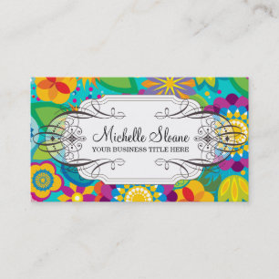 Carte de visite chic de flower power