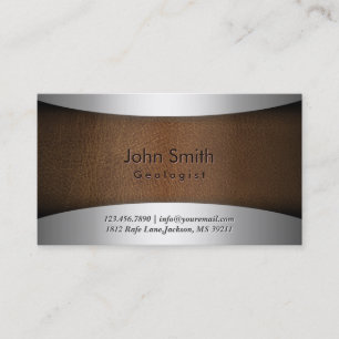 Carte de visite chic de géologue d'acier et de