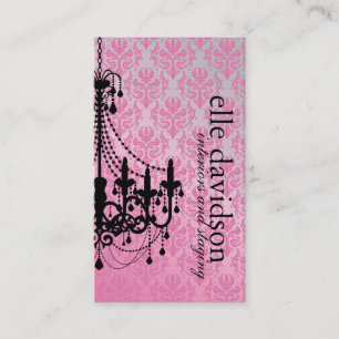 Carte de visite chic de lustre de damassé