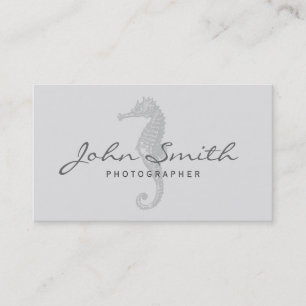 Carte de visite chic de photographe d'hippocampe