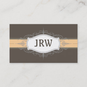 Carte de visite Chic Déco Monogramme Peach