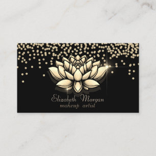 Carte De Visite Chic Diamants Or Lotus Black