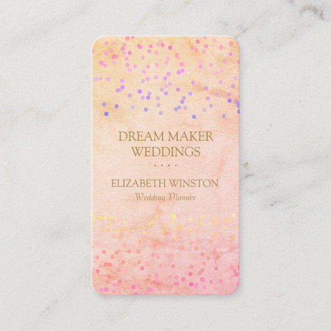 Carte De Visite Chic Elegant Confetti Professionnel (Devant)