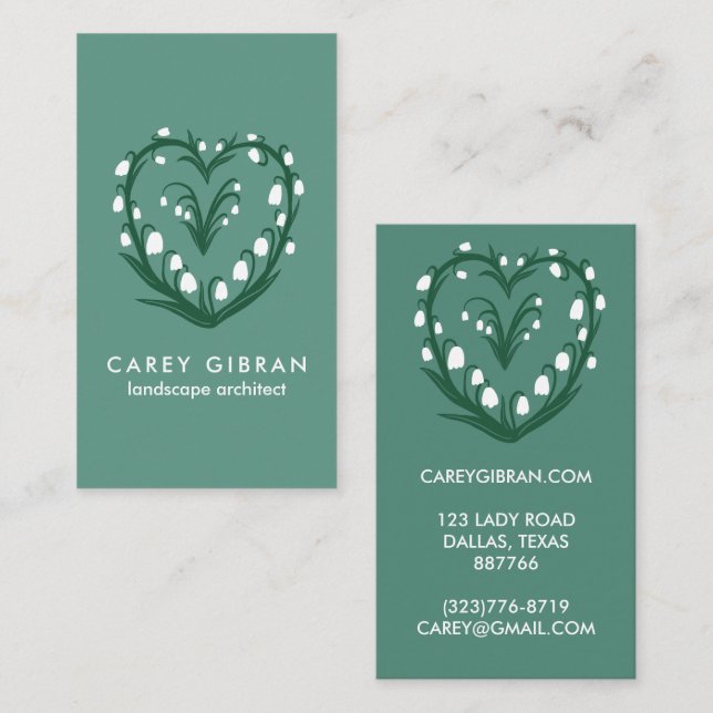 Carte De Visite Chic Elegant Snowdrop Lily Line Dessin sur mesure (Devant / Derrière)