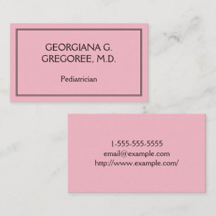 Carte de visite chic et de base de pédiatre
