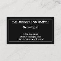 Carte de visite chic et minimal de neurologue