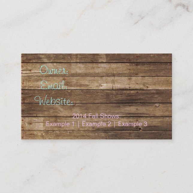 Carte de visite chic et rustique (Devant)