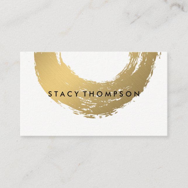 Carte De Visite Chic Faux Gold brossé (Devant)