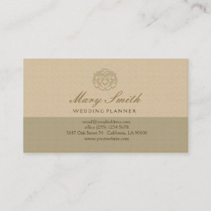 Carte de visite Chic Faux Linen Emboss