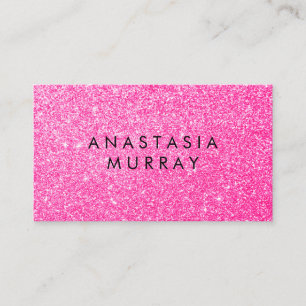 Carte De Visite Chic, Féminin & Glam Noir Paillettes Rose Chaud