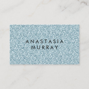 Carte De Visite Chic, Féminin & Glam Paillettes Bleu Argent