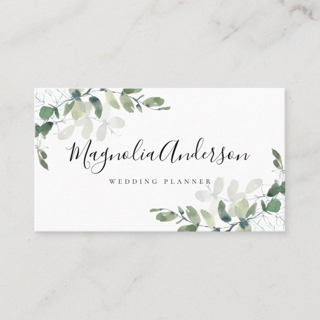 Carte De Visite Chic Feuille Eucalyptus (Devant)